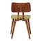 Armen Living Jaguar Mid-Century Dining Chair in Walnut Wood and Green Fabric LCJASIWAGREEN - alternate 3